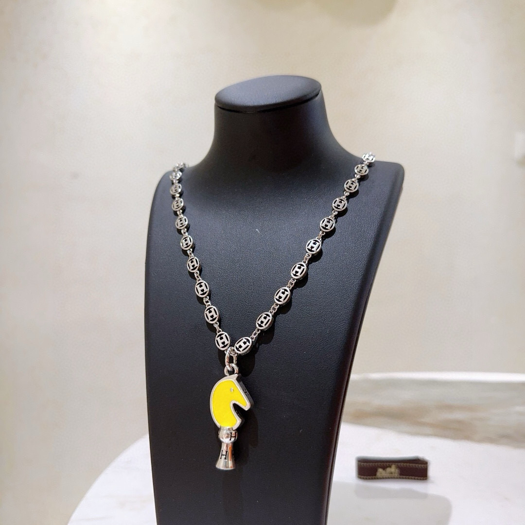 Hermes horse necklace pig nose H necklace series jewelry imported materials customized must-have for men and women!
