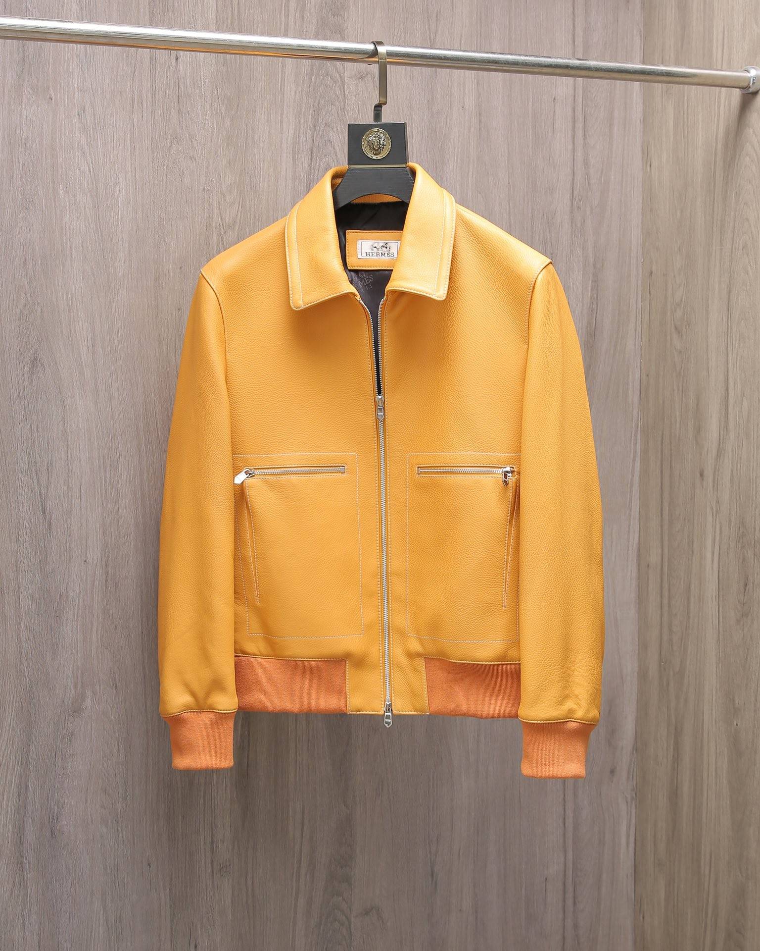 Hermès Collector''s style jacket in pebbled lambskin