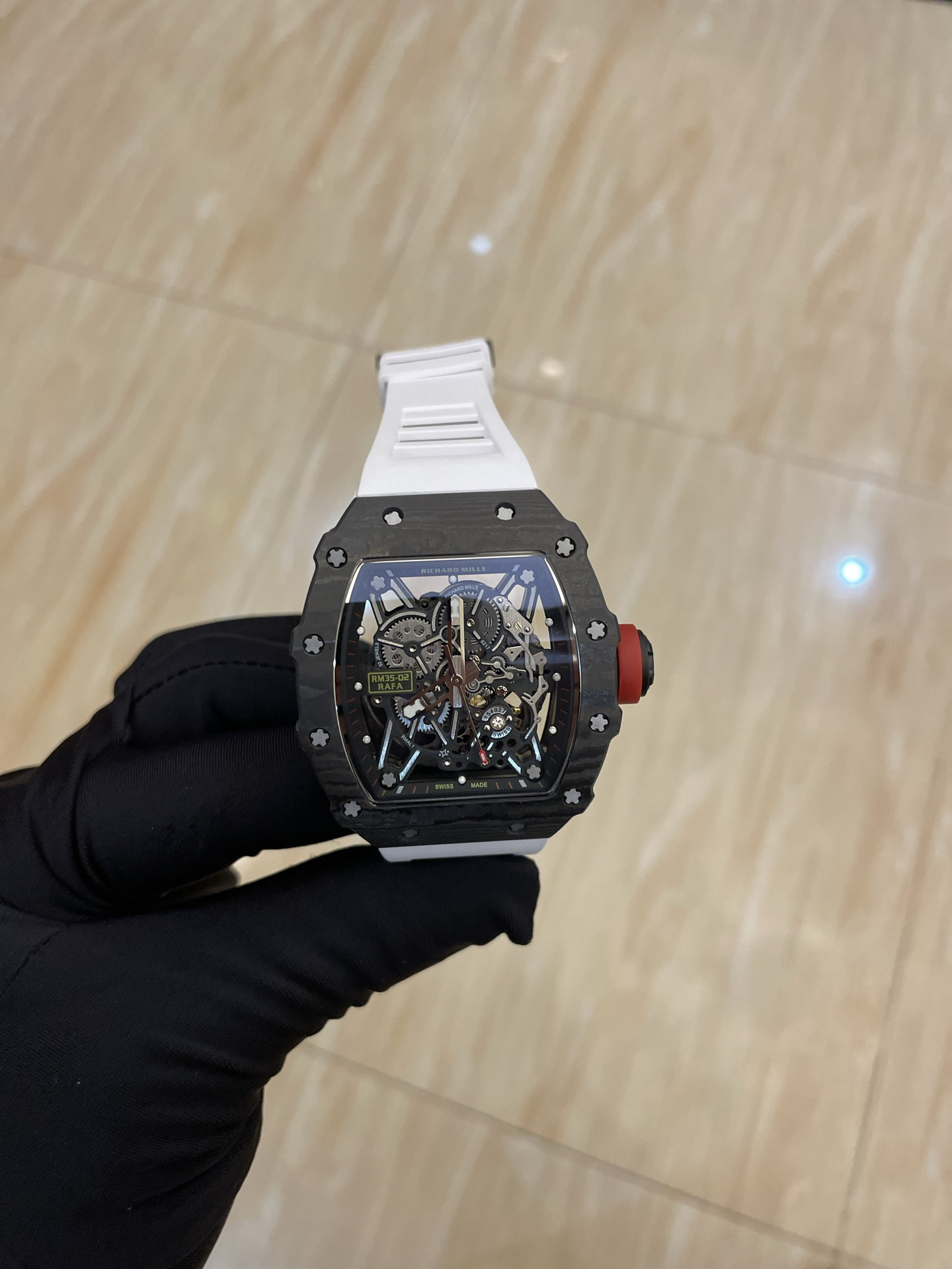 Richard Miller Ultimate Edition Integrated White Sapphire Shock Absorbing Movement RM35-02 Transparent Automatic Mechanical Integrated Movement