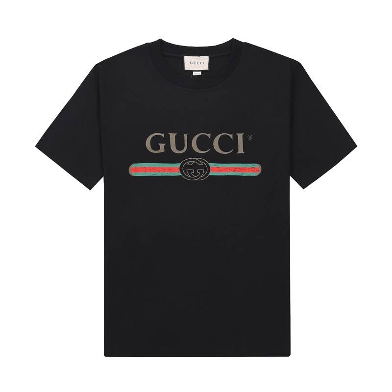 Gucci men''s and women''s black T-shirt