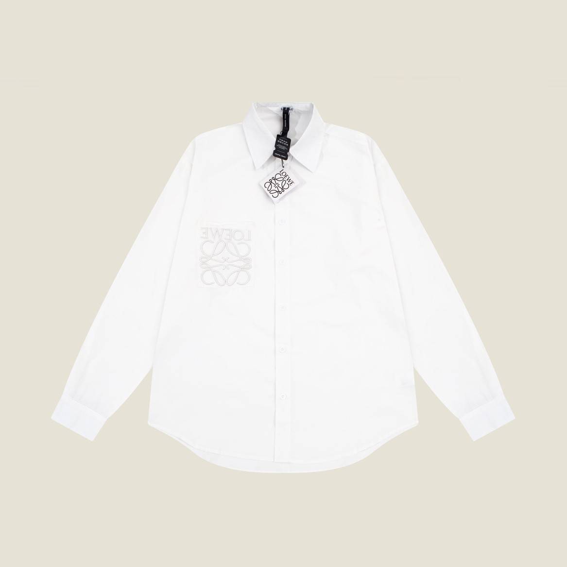 LOEWE 2023 Fall Early Autumn New Collection Logo 3D Embroidery Long Sleeve Shirts