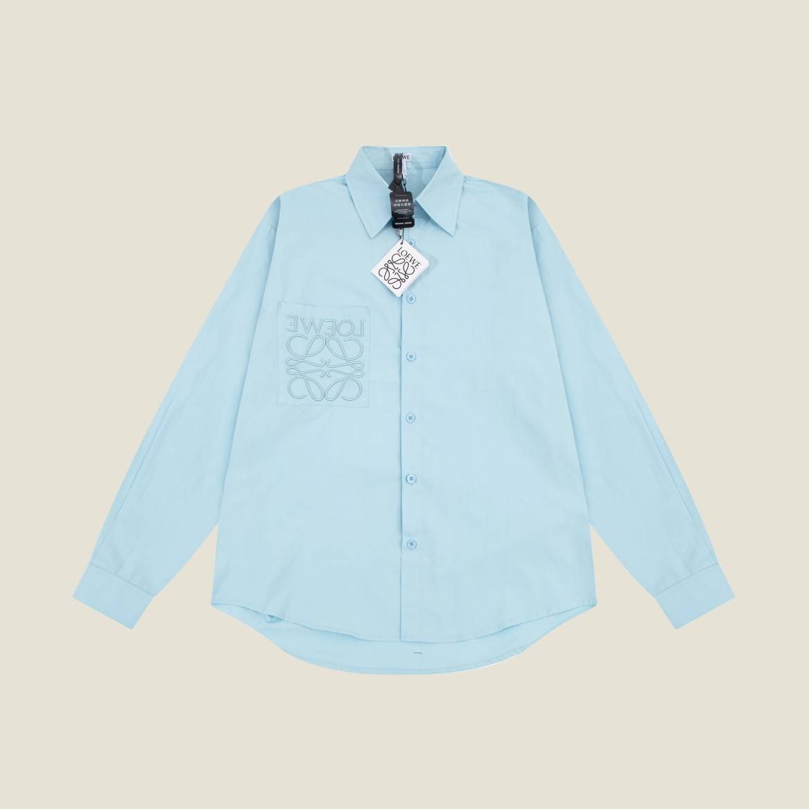 LOEWE 2023 Fall Early Autumn New Collection Logo 3D Embroidery Long Sleeve Shirts
