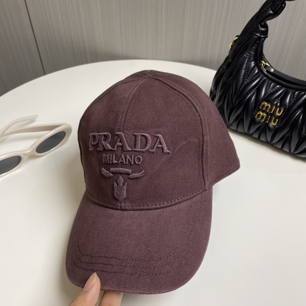[#4805] Prada baseball cap peaked ca p hat