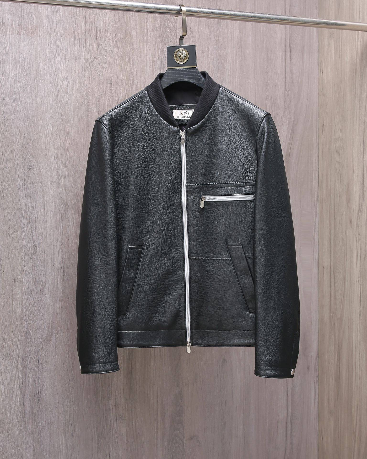 Hermès Collector''s style jacket in pebbled lambskin
