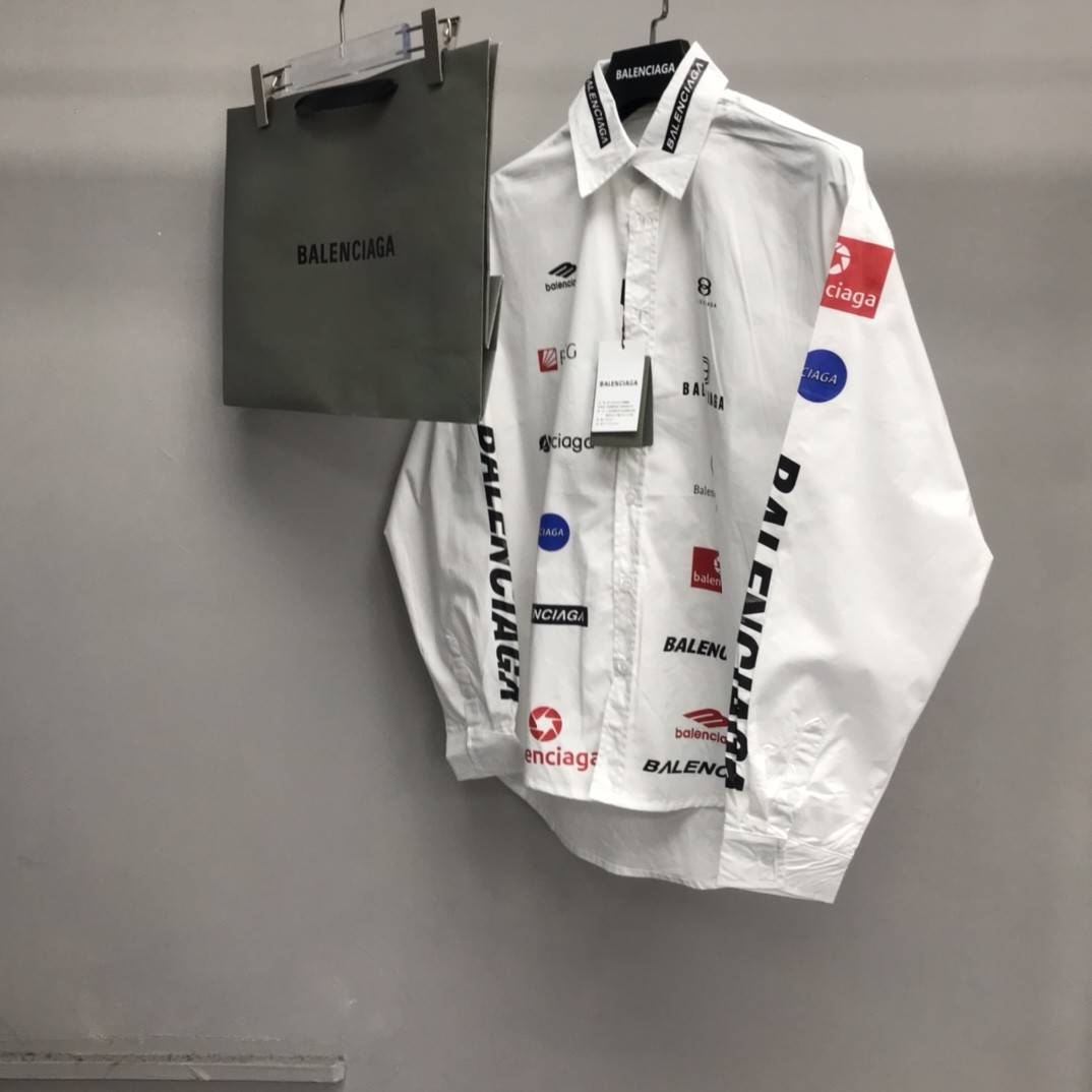Balenciaga LOGO LOGO racing style long sleeve shirt