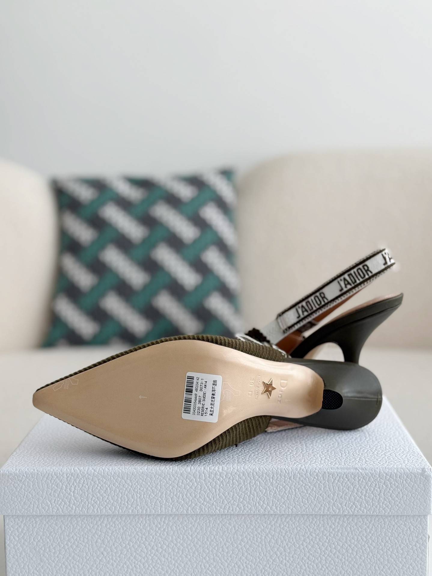 D*OR Pointed toe slingback high heels 6.5cm